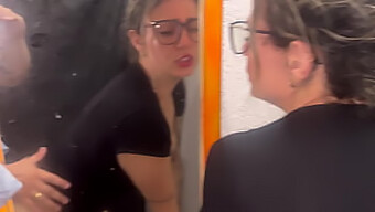 White Girl'S Passionate Encounter In A Store, Deepthroat And Pussy Eating Included