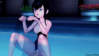 การเผชิญหน้าริมสระน้ําของ Mavis และ Johnny ใน Hotel Transylvania