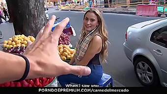 Public Sex With A Stunning Latina With Natural Big Boobs In The Market