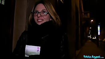 French Babe With Glasses Enjoys Oral And Vaginal Sex In Public Stairwell