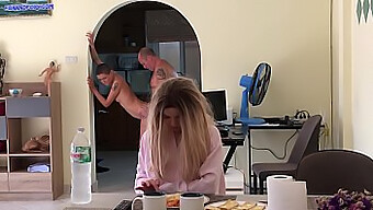 Amateur Stepdaughter Secretly Hides In The Fridge And Receives Anal From Stepdad While Mom Is Occupied