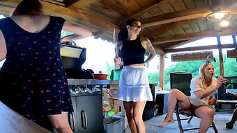 Leon Lambert'S Girls In Red Hot Summer Outfits And No Panties At A Bbq