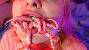 Arya Grander'S Unusual Food Fetish Video Featuring An Octopus Eating Scene