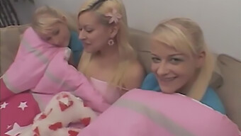 Beautiful Blondes In Hot Lesbian Threesome In High Definition Video.